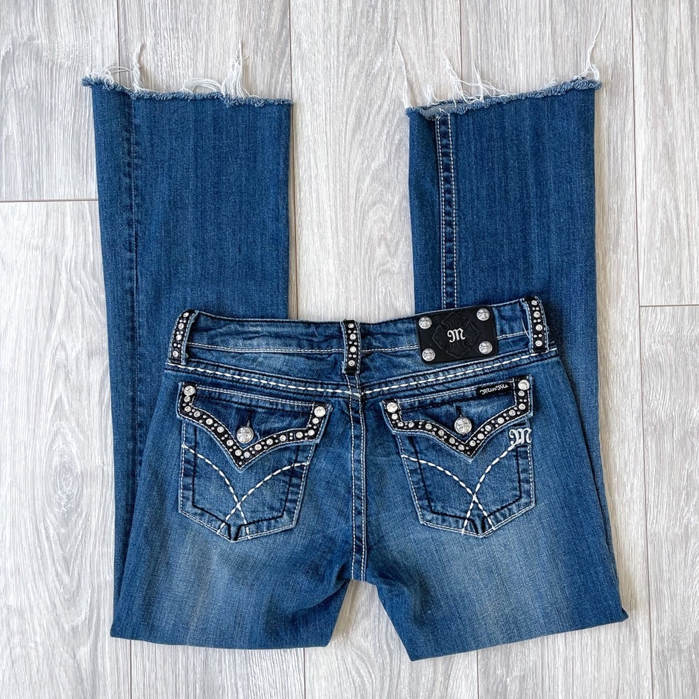Miss Me Bling Raw Hem Jeans